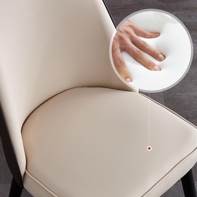 Nordic Glam Style Chair Dining Armless Chairs for Kitchen with Wooden Legs