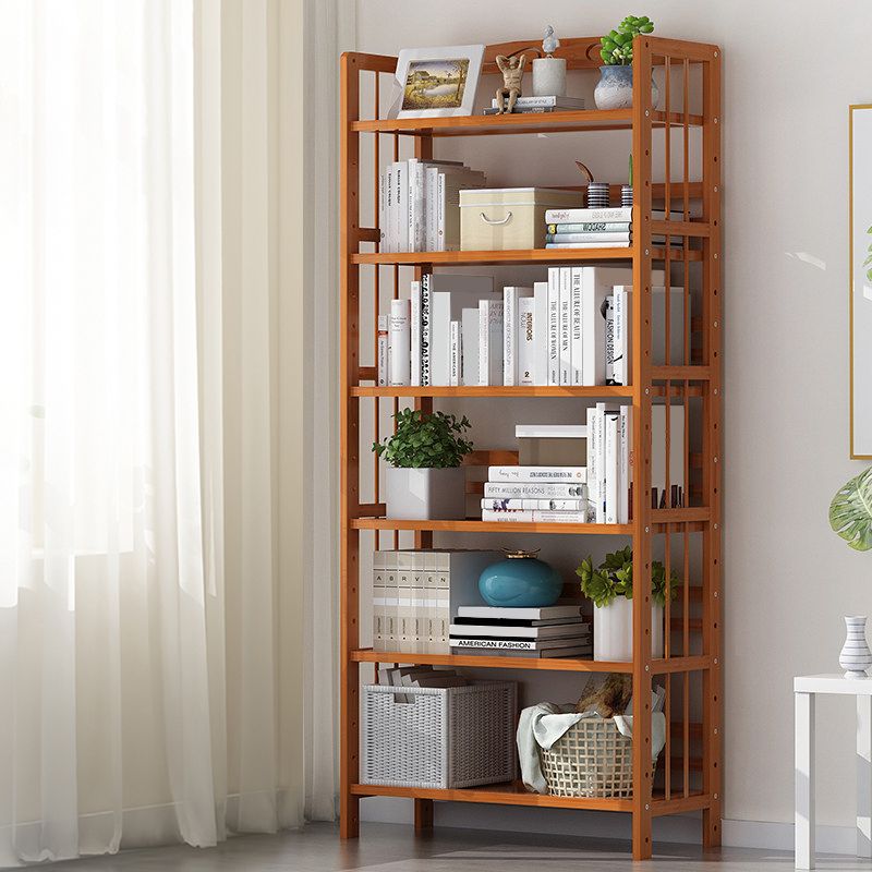 Contemporary Manufactured Wood Etagere Bookshelf Vertical Open Bookcase
