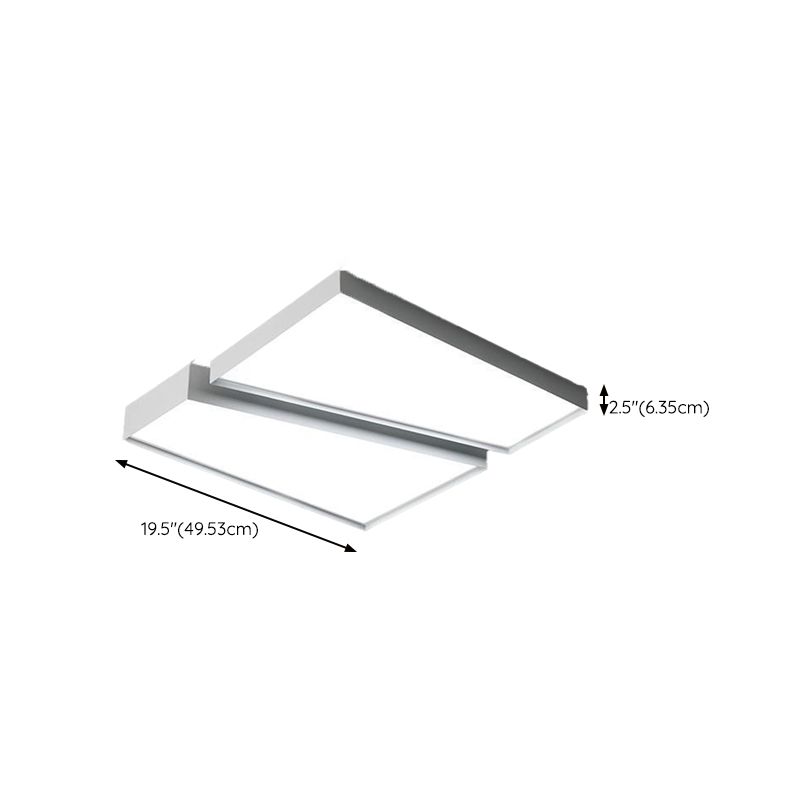 Geometric Interior LED Flush Mount in White Minimalist Iron Ceiling Flush