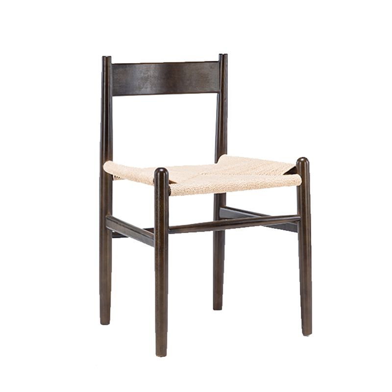 Silla de comedor de madera de estilo escandinavo, silla lateral de comedor con respaldo abierto para Patio