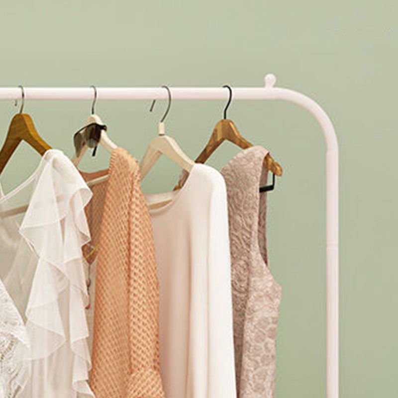 Stable Metallic Coat Hanger Free Standing Coat Rack With Storage Shelving