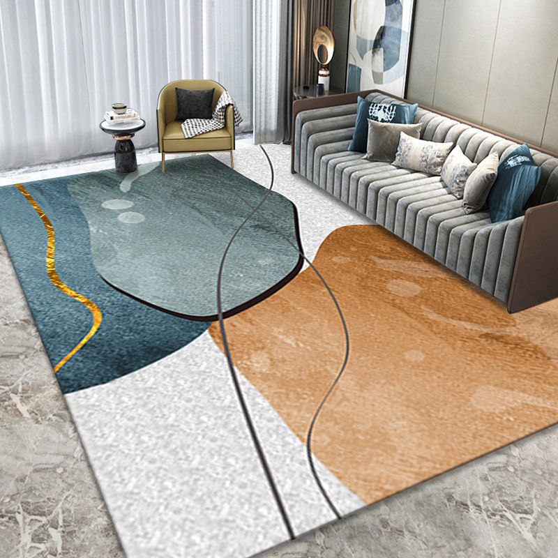 Tapis contemporain gris clair, bloc de Polyester de couleur, lavable, pour la décoration de la maison