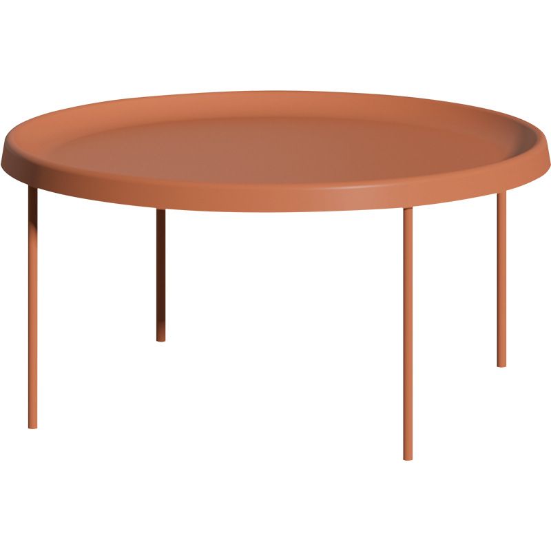 Mid-century Modern Steel Round Tray Top Coffee Table 4 Legs Cocktail Table