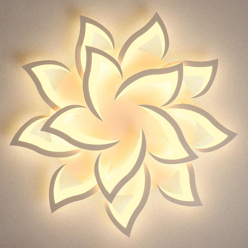 Plafonnier LED en acrylique en forme de fleur, luminaire de plafond Simple pour le salon
