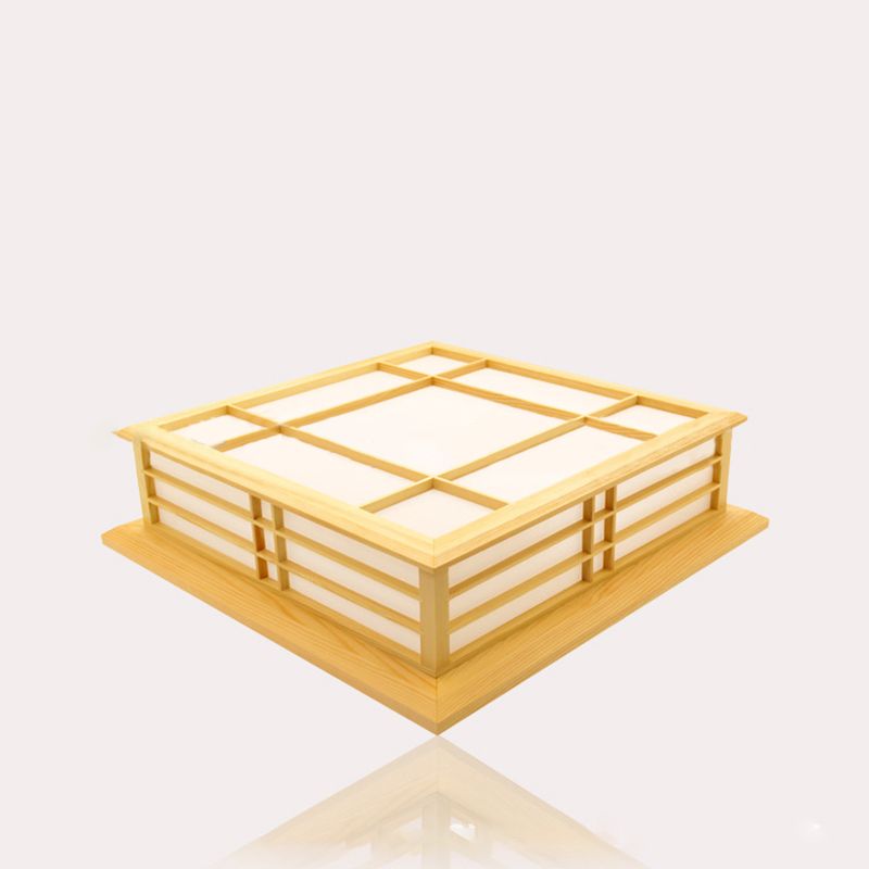 Modernes minimalistisches Rechteck Deckenbündige Halterung Licht Naturholz Wohnzimmer Flush Mount Beleuchtung