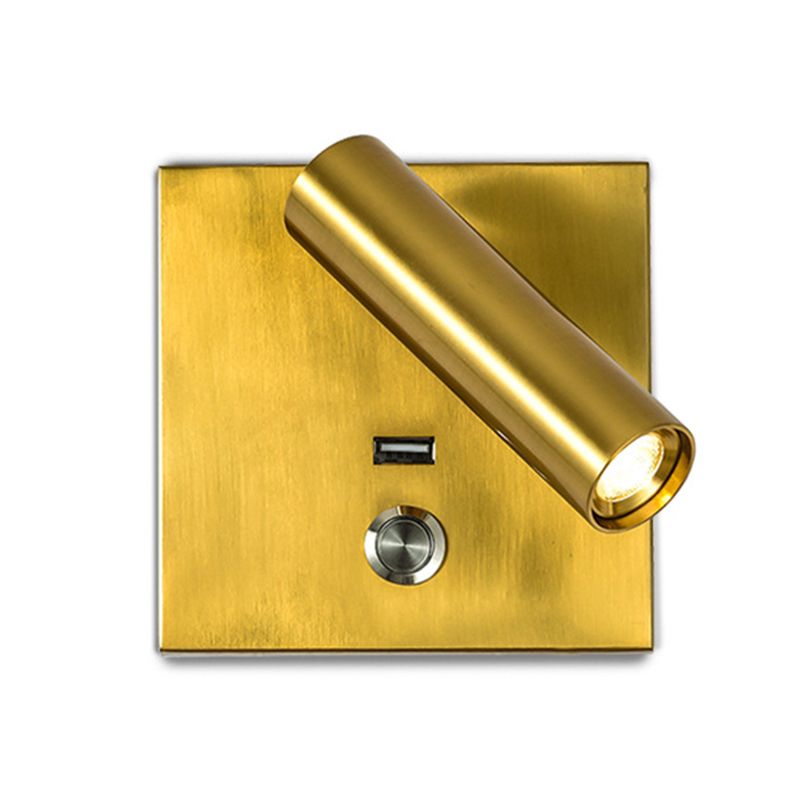 Lampe à applique à LED de base en métal carré 4.3 "H MINI MINI MINI MINI MONTRE LECTURE POUR LA CHAMBRE
