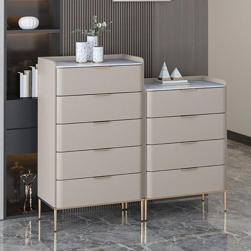 Glam Vertical Stone Storage Chest Bedroom 16"Wide Chest with Metal Legs