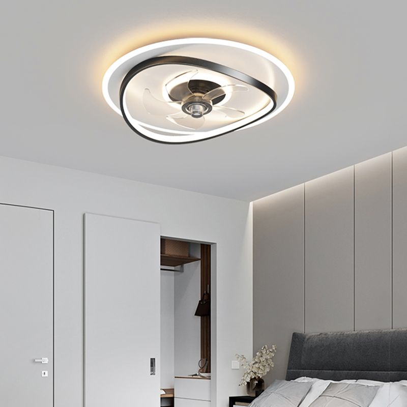 Modern Geometry Shape Ceiling Fan Lamps Metal 3 Light Ceiling Fan Lighting for Bedroom