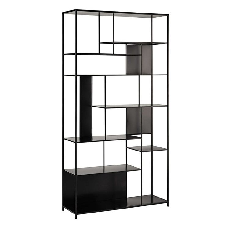 Contemporary Iron Etagere Bookshelf Vertical Office and Living Room Bookcase
