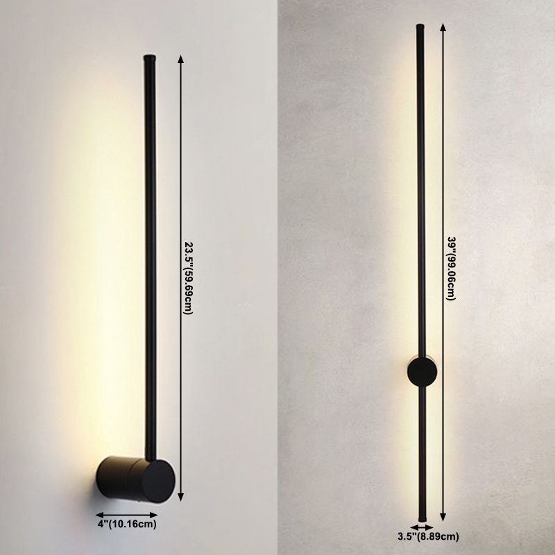 1or2-Light Long line Shade Wall Sconce Modern Nordic Style Metal Wall Lighting for Living Room