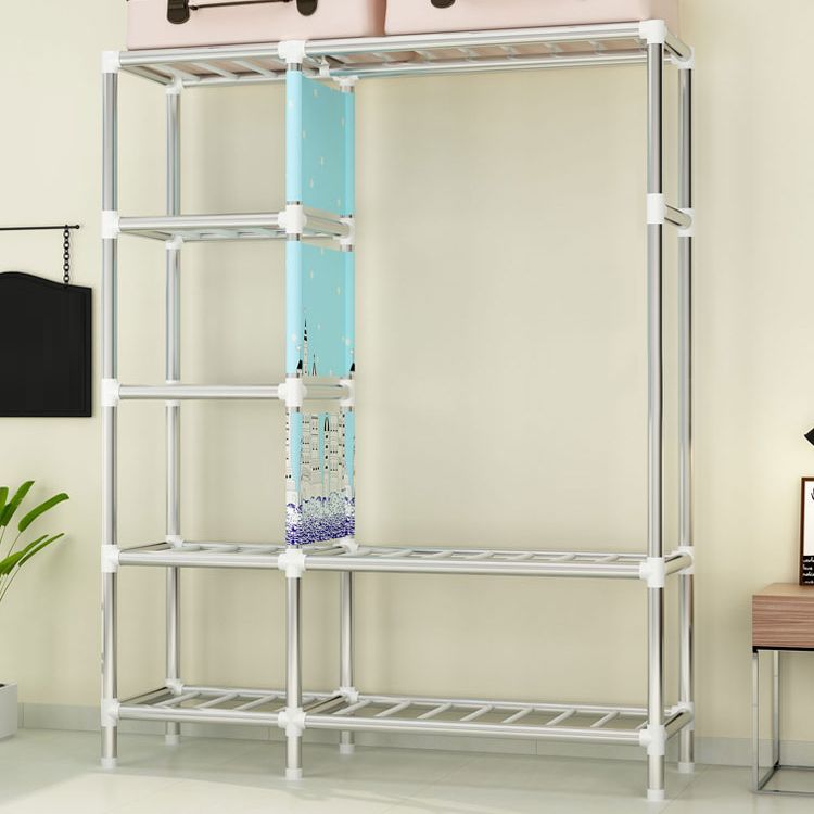 Contemporary Wardrobe Metal 1-Door Wardrobe Closet for Bedroom