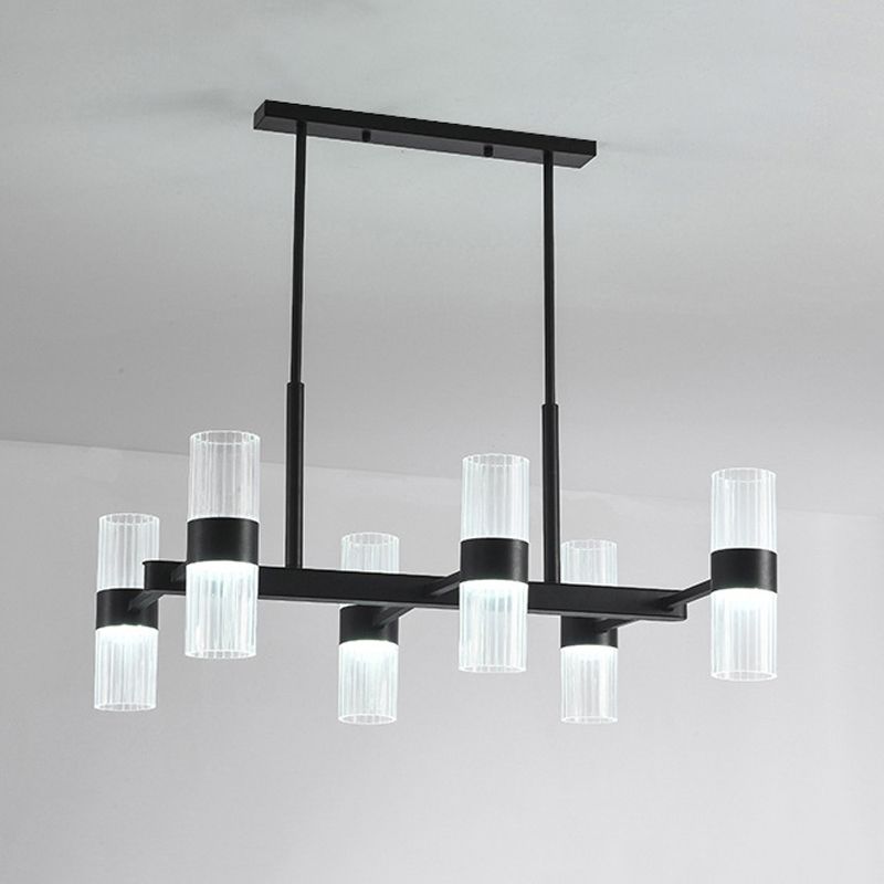 Metal Cylinder Island Pendant Modern Multiple-Light Island Lighting in Kitchen