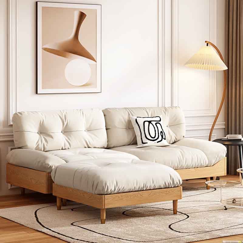 Modern Tufted Armless Sofa 35"W Loose Back Sofa for Living Room