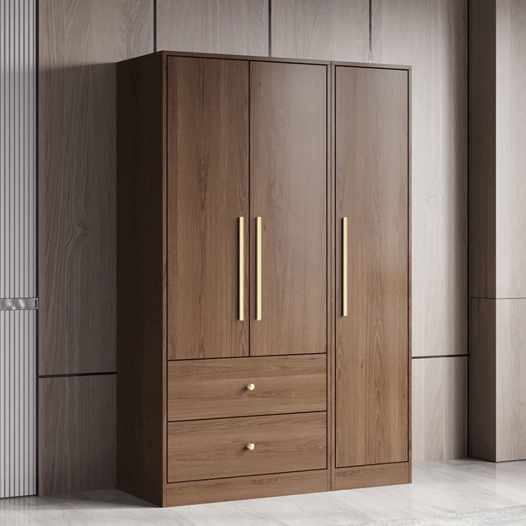 Brown Engineered Wood Wardrobe Closet Modern Wardrobe Armoire