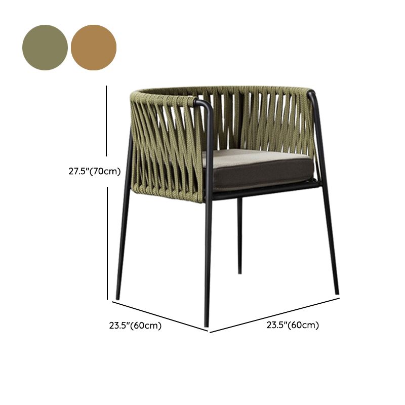 Metal and Stone Dining Table Set 1/2/3 Pcs Black Boho Dining Set