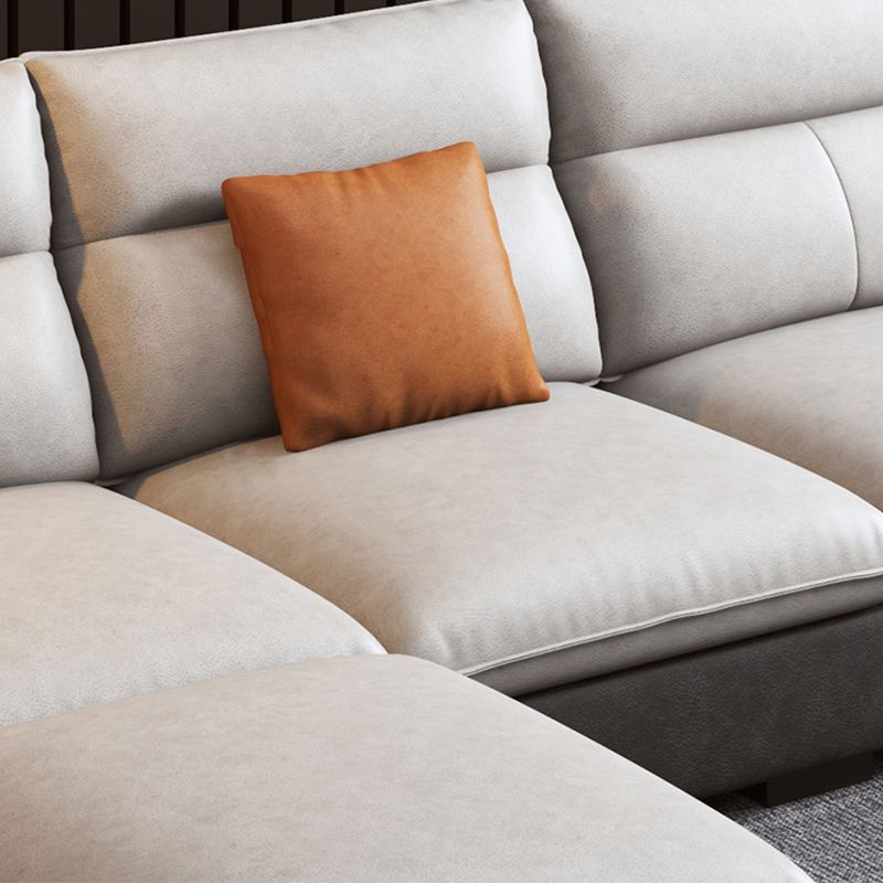Flared Arm Sofa in White Stain/Water Resistant Sofa & Chaise