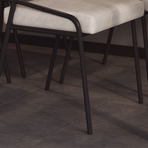 Industrial PU Leather Dining Chair Open Back Upholstered Dining Side Chair