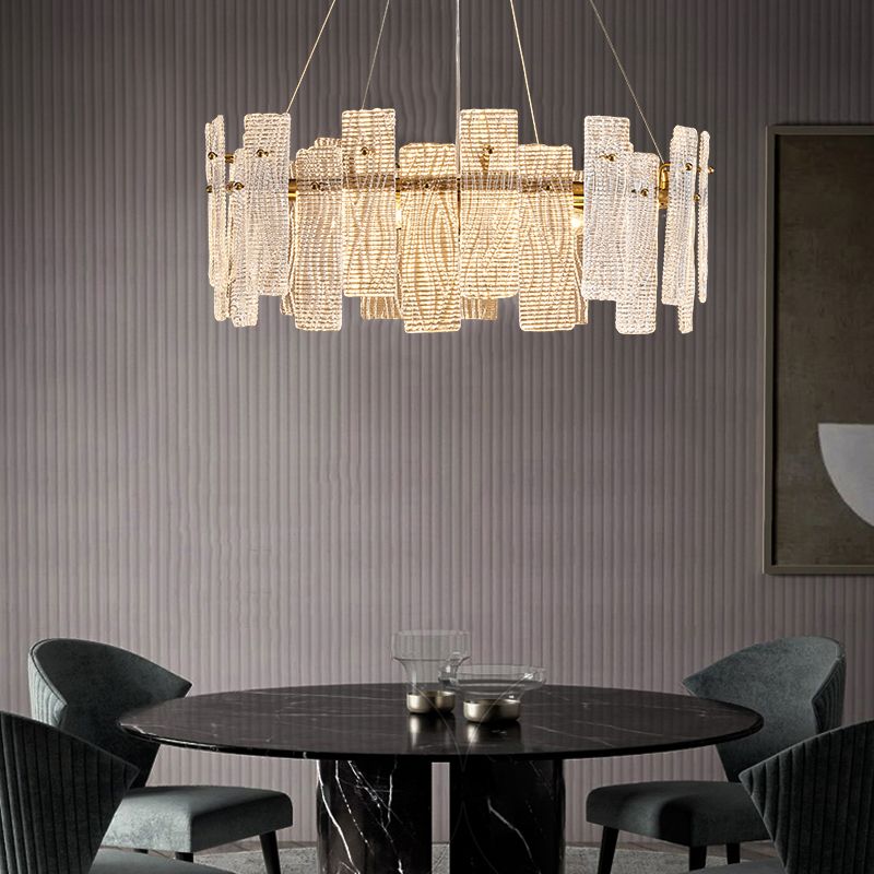 Contemporary Style Geometry Pendant Lights Glass Chandelier Lights in Gold