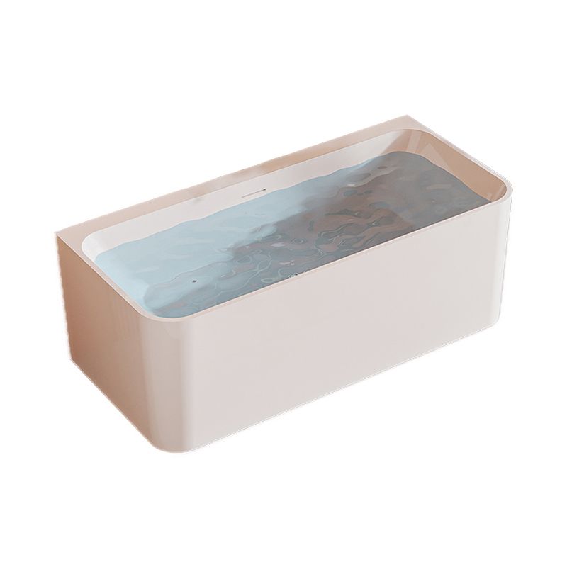 Freestanding Soaking Acrylic Bathtub Modern Rectangle Bathtub in White
