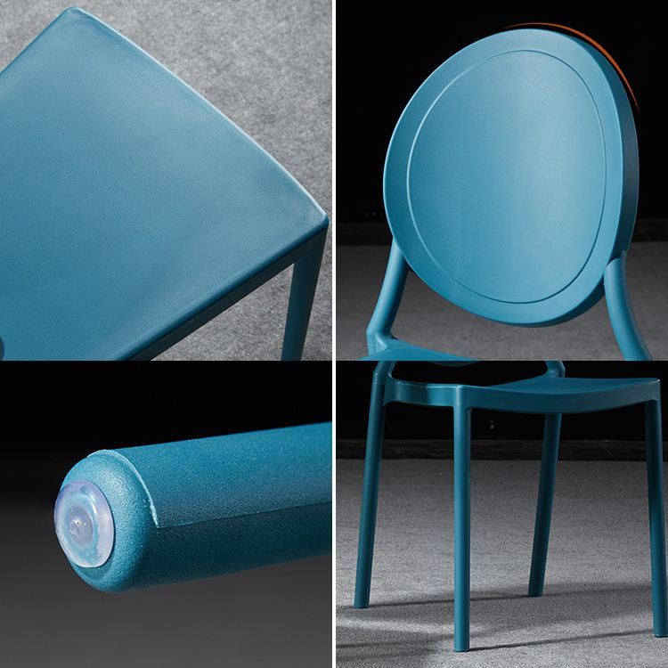 Chaise de salle à manger en plastique de style moderne, chaises latérales empilables à dossier ouvert pour la cuisine