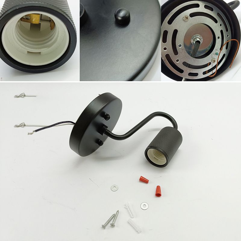 1 Light Wall Mount Light Fixture Industrial Wall Mounted Lighting in Black Fixture