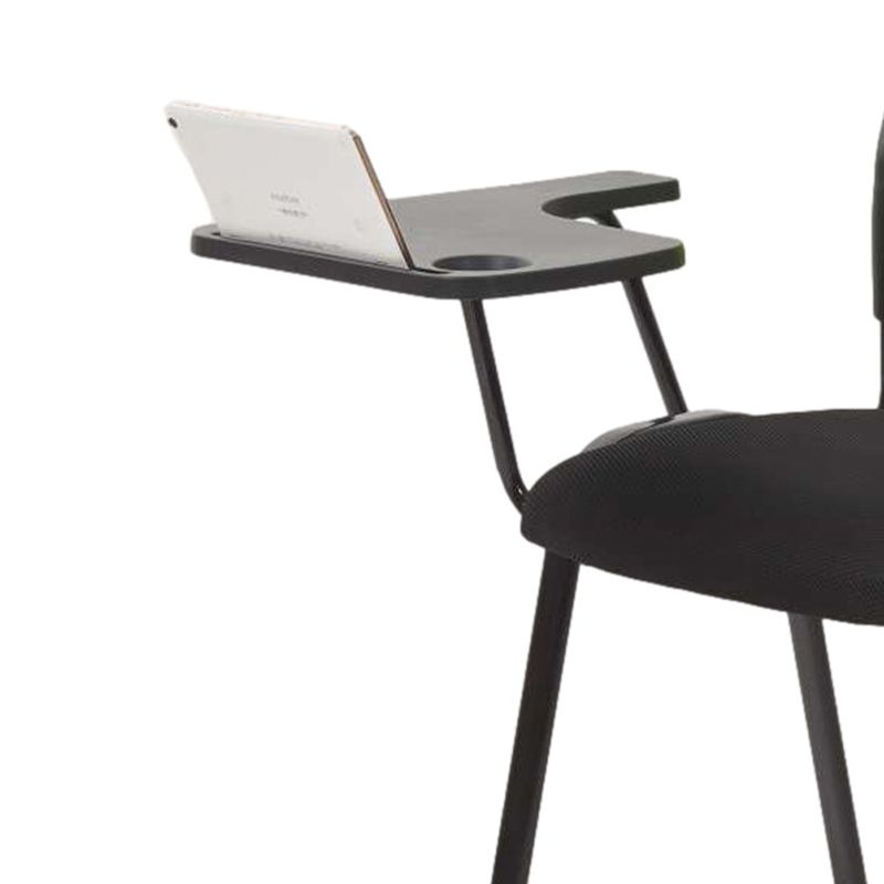 Armless Conference Chair with Metal Frame Modern Task Chair with Black Legs