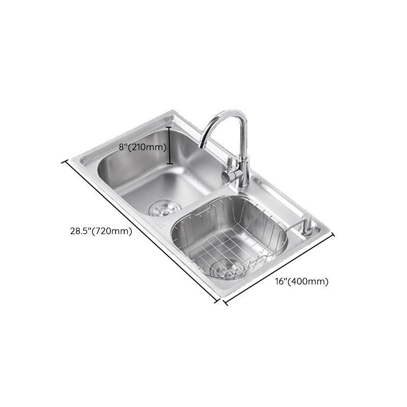 Dirt Resistant Kitchen Double Sink Stainless Steel Drop-In Kitchen Sink