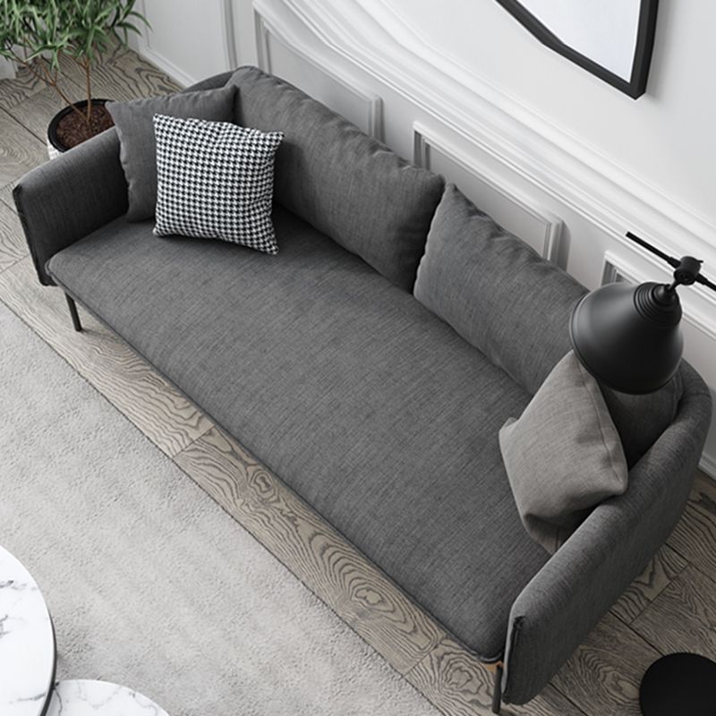 31.5" H Contemporary Solid Color Linen Square Arm Sofa for Living Room