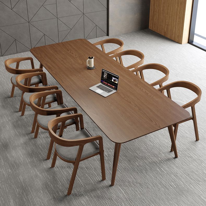 Pine Wood Top Dining Table Traditional Luxury Rectangle Table with 4 Legs