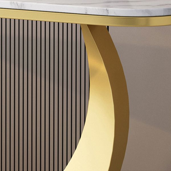 11.81" W Contemporary Console Accent Table Antique Finish Half Moon Console Sofa Table