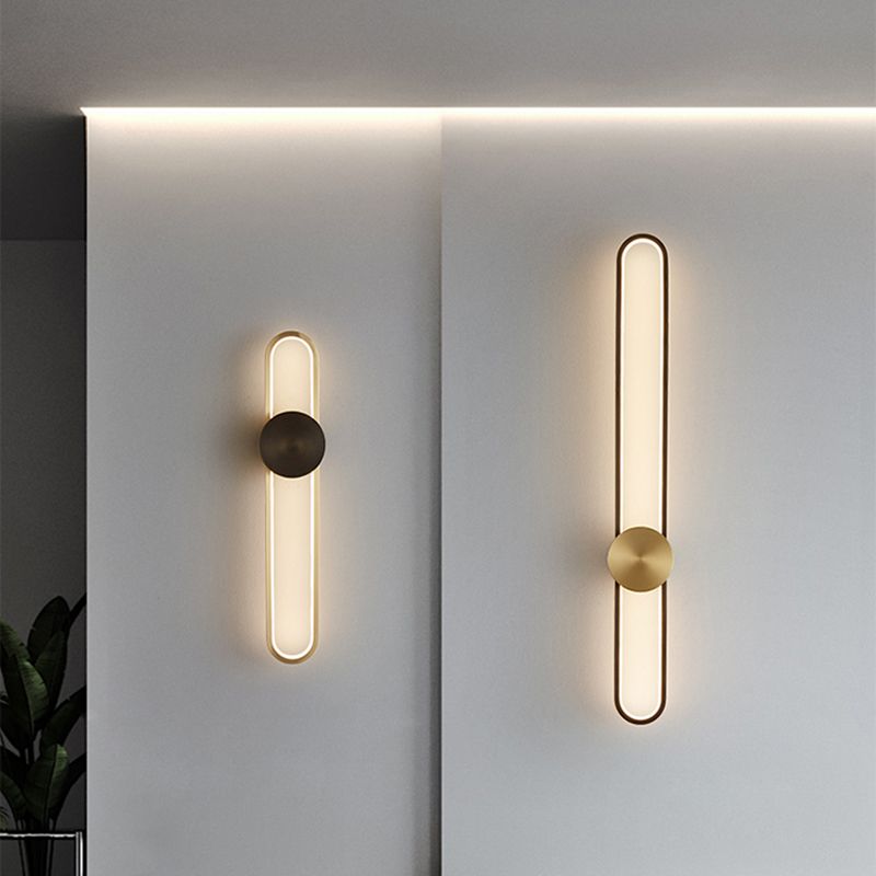 Metal Oval Shape Wall Mount Lighting Modern 1-Light Wall Mounted Light Fixture