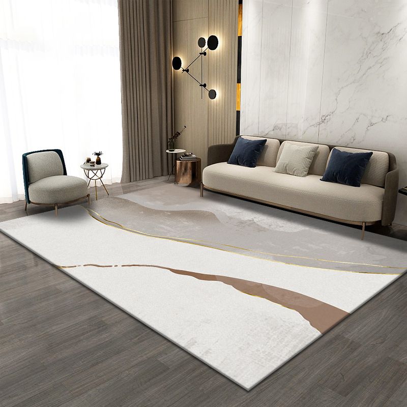 Black Nodic Area Rug Polyester Graphic Indoor Rug Non-Slip Backing Rug for Living Room