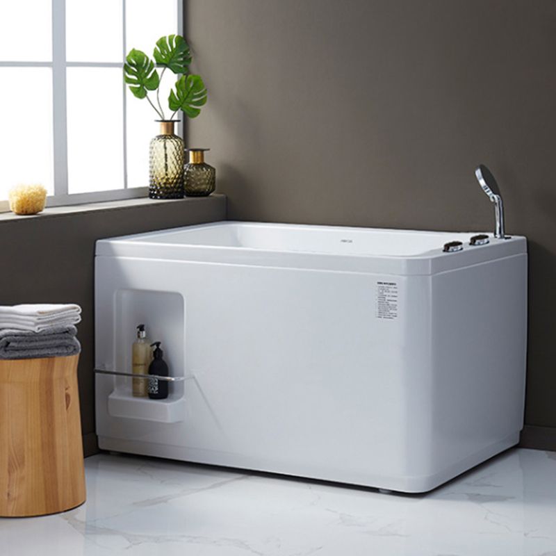 Small Tub Modern Soaking White Acrylic Bathroom Back to Wall Bathtub