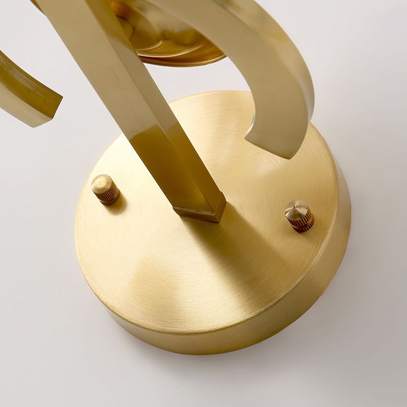 Clear Crystal Prism Wall Lighting Fixture Contemporary 1 Light Wall Lamp with Round Backplate in Brass