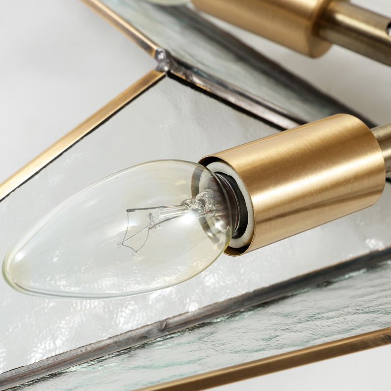 Luz de techo de latón de pentagrama de 23.6 pulgadas de ancho con lámpara de montaje de altura de estilo de estilo nórdico de 5 luces