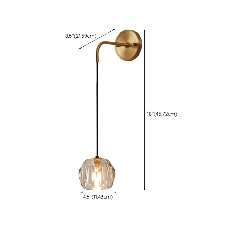 Contemporary Wall Sconce Crystal and Brass Sconce Lighting for Hallway