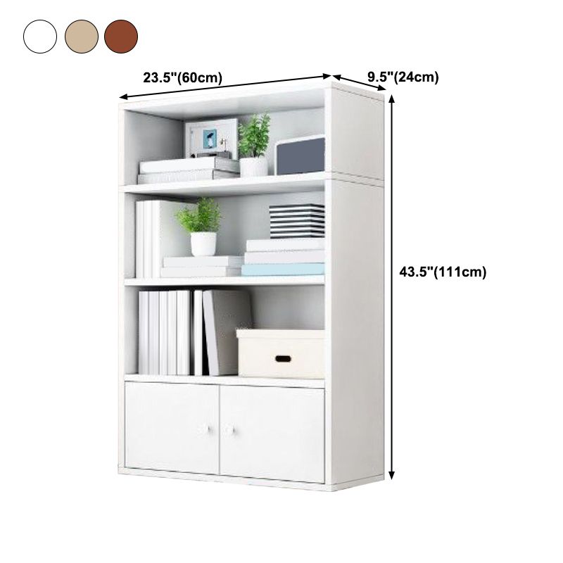 Modern Solid Bookcase Brown Rectangular Bookshelf for Living Room