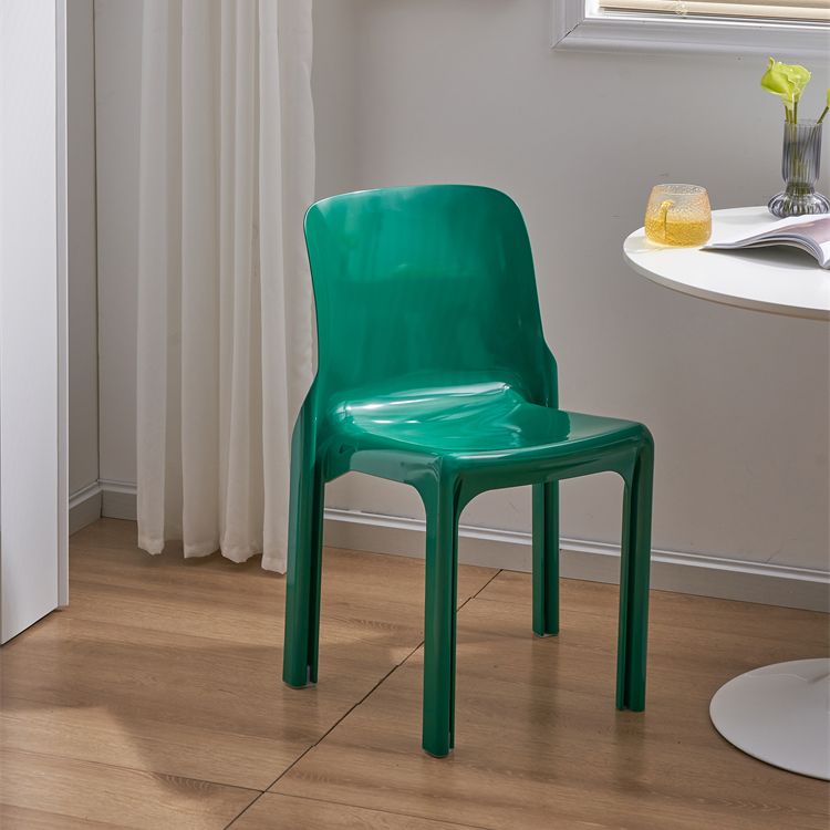 Contemporary Style Plastic 4 Legs Dining Side Chair for Home
