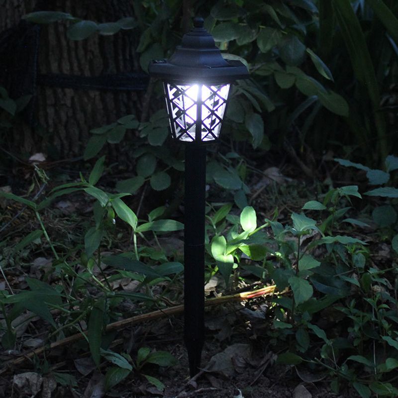 Plastic Hexagonal Solar Ground Lighting Vintage Black LED Mosquito Repellent Lamp for Courtyard