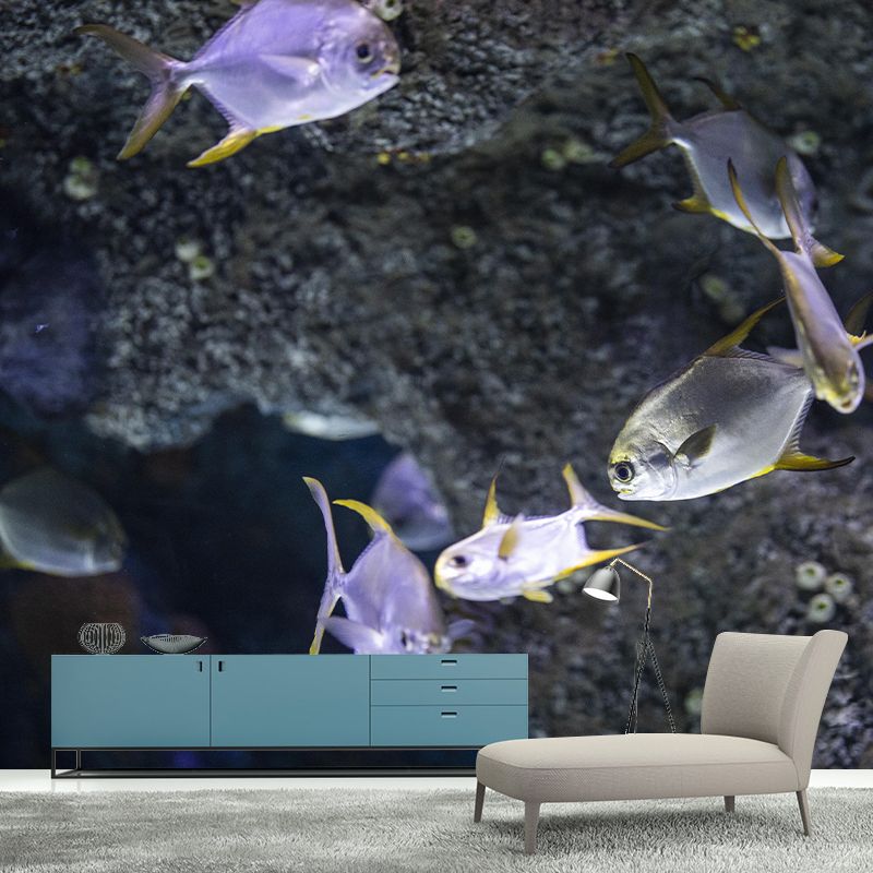 Seabed Mural Wallpaper Tropical Beach Mildew Resistant for Living Room