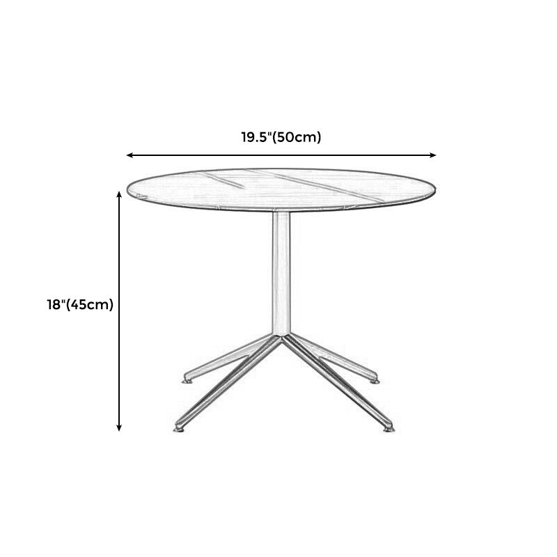 Black/White Slate Oval/Round Coffee Table Modern Trestle Coffee Table