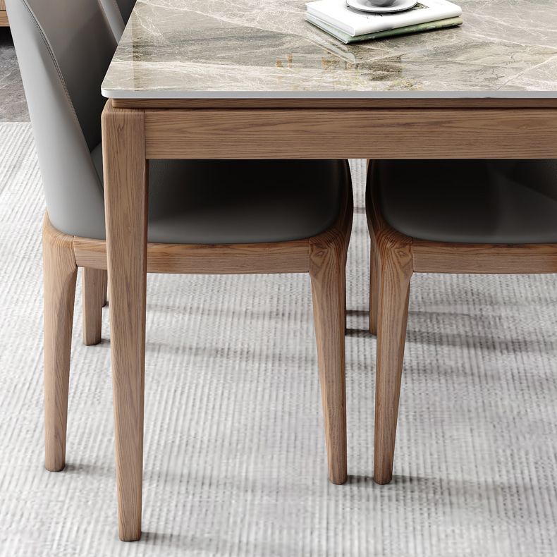 Midcentury Style Dining Table Rectangle Stone Dining Site Table for Home