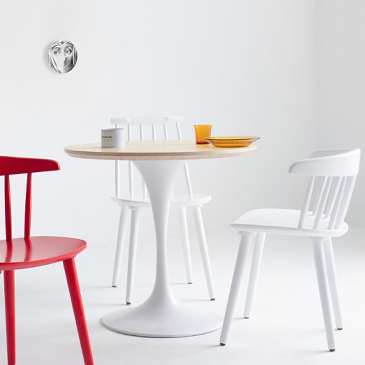 Mesa minimalista de mesa estándar redonda MDF Mesa de comedor de cocina con base de tulipán