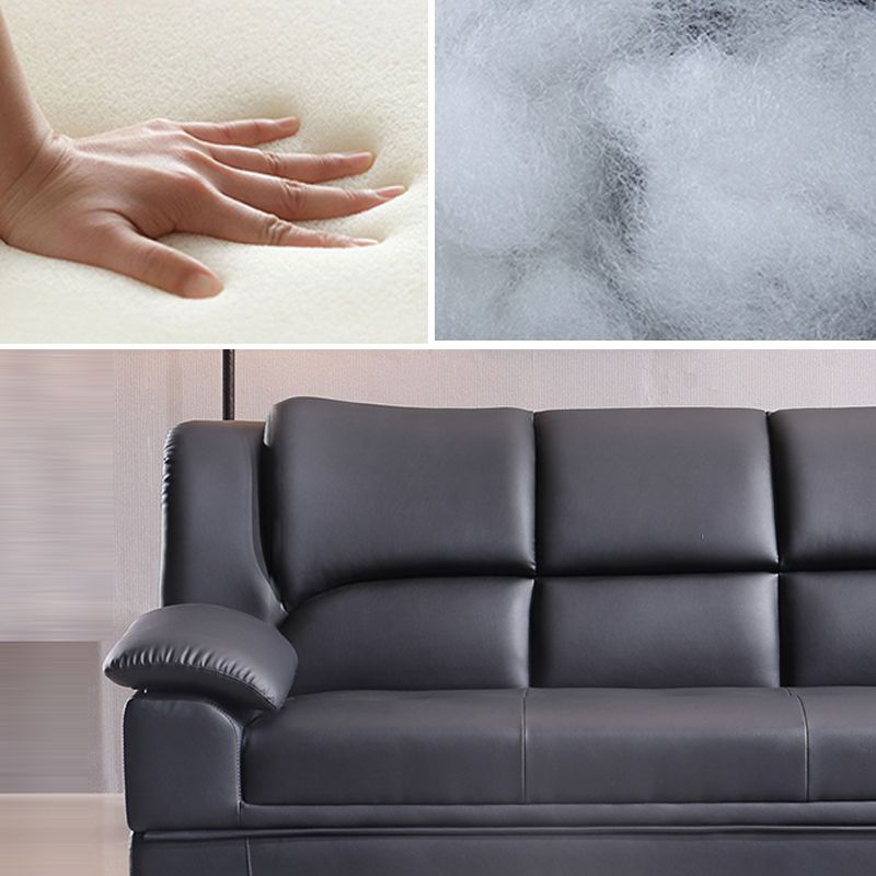 Modern Leather Pillow Top Arms Sleeper Sofa Biscuit Back Sofa Bed