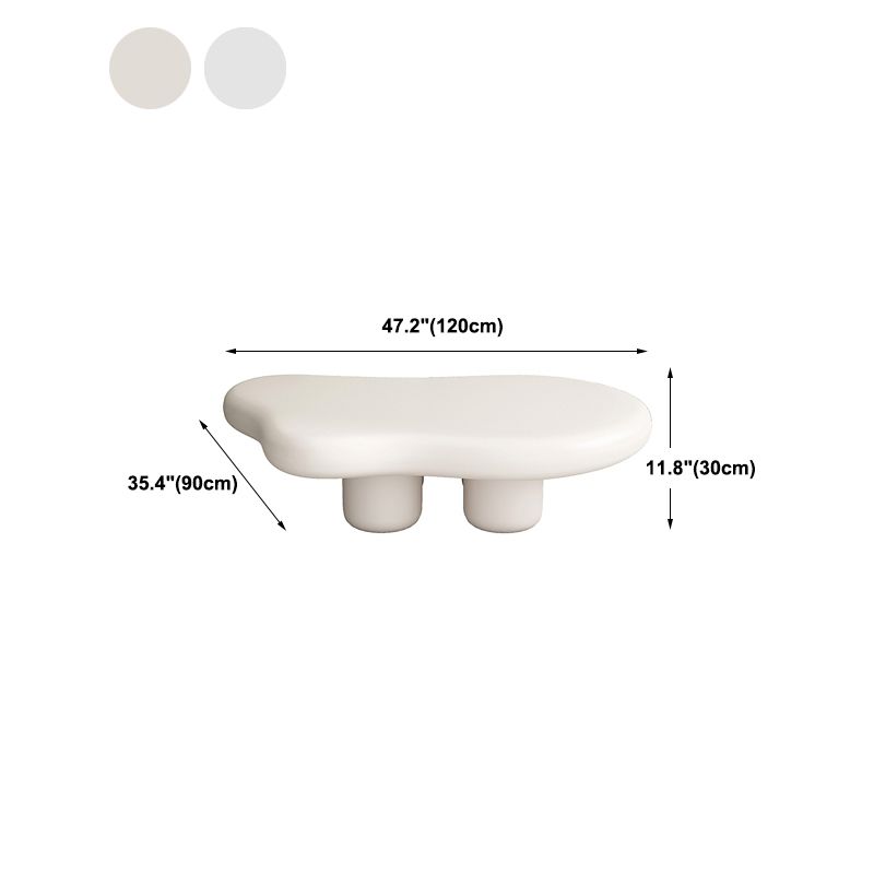 Scandinavian Style Coffee Cocktail Table Solid Wood 3 Legs Coffee Table in White