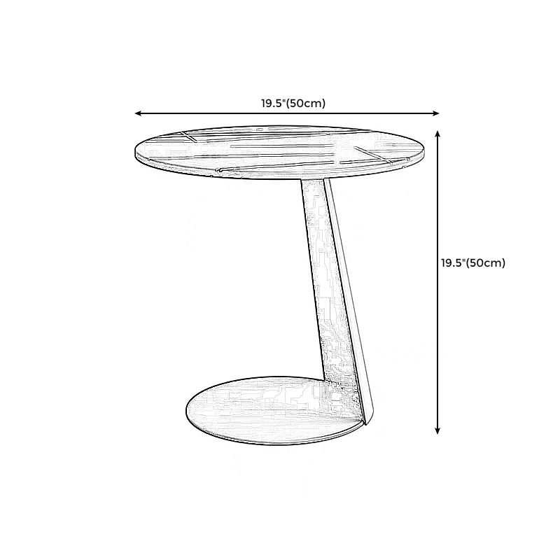 Modern Style Cocktail Table Slate Top Metal Base Round Coffee Table