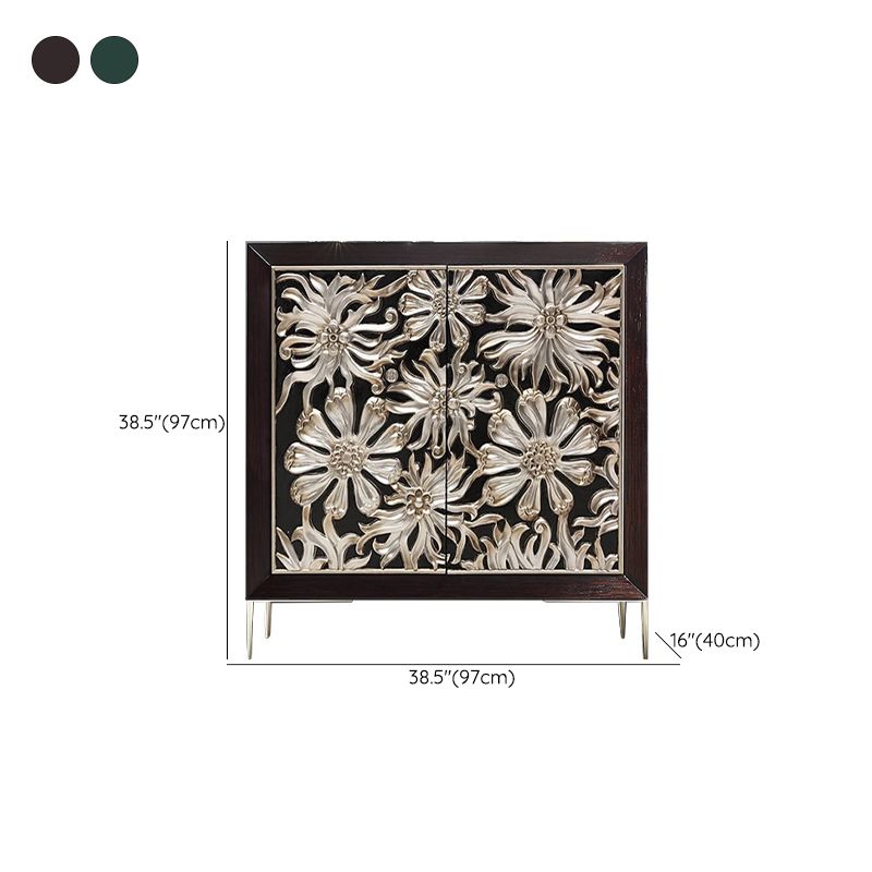 Glam Style Adjustable Shelving Sideboard Wood Cabinets Buffet Table