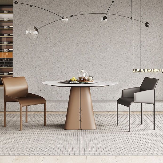 Contemporary Leather Dining Chair Parsons Chair in Matte Finish Indoor