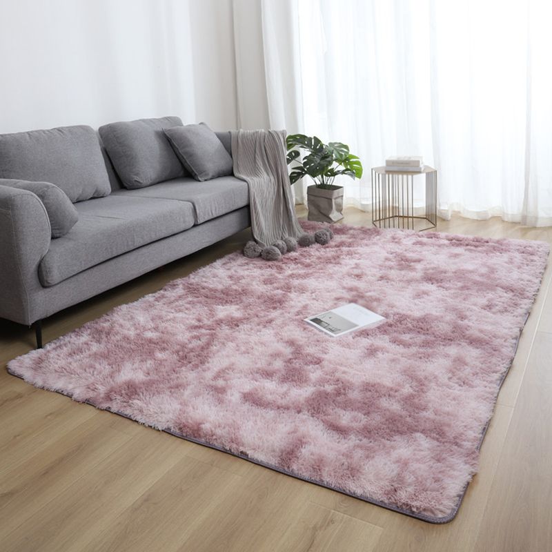 Trendy Modern Tie-dyed Indoor Rug Comfort Shag Rectangle Rug Polyester Stain Resistant Carpet for Living Room