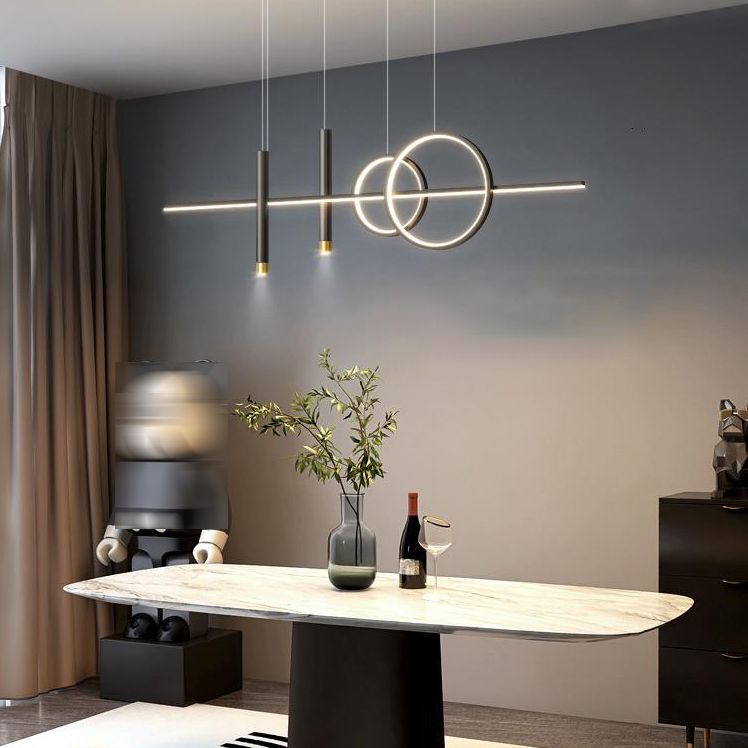 Wrought Iron Black Hanging Pendant Lights Modern Hanging Lamps for Dining Room